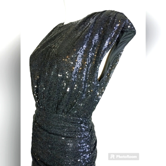 Vintage Party Cap Sleeve Backless Sequin Bodycon Dress Women's Size M - Picture 6 of 15
